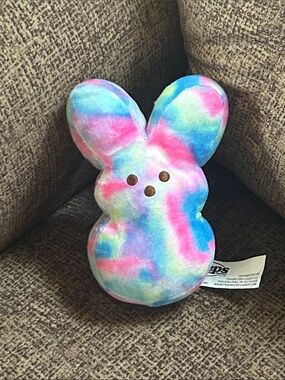 Tie-Dye Peeps Bunny Plush Toy - Multicolor Cute Stuffed Animal 6” Tall New